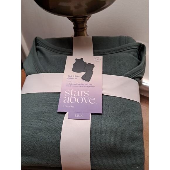 Stars Above 2 Piece Pajamas Green Set Womens Size Medium - Picture 1 of 4